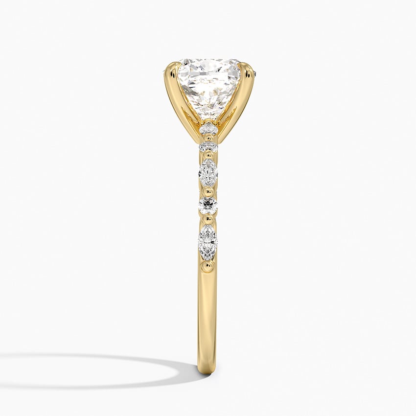 Delicate Versailles Diamond Ring - Cushion Cut Center Stone