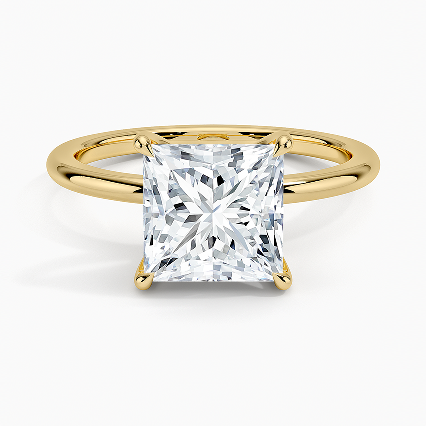 Fairmined 1.5mm Comfort Fit Ring - Princess Cut Center Stone