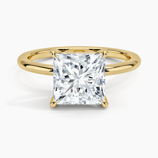 Fairmined 1.5mm Comfort Fit Ring - Princess Cut Center Stone