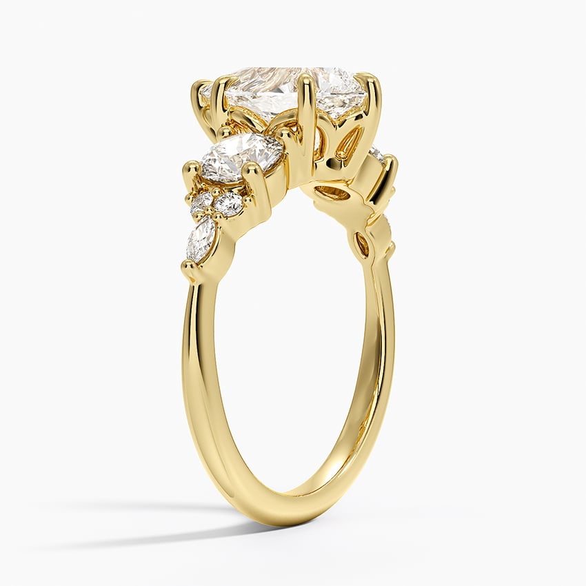 Luxe Nadia Three Stone Diamond Ring - Pear Center Stone