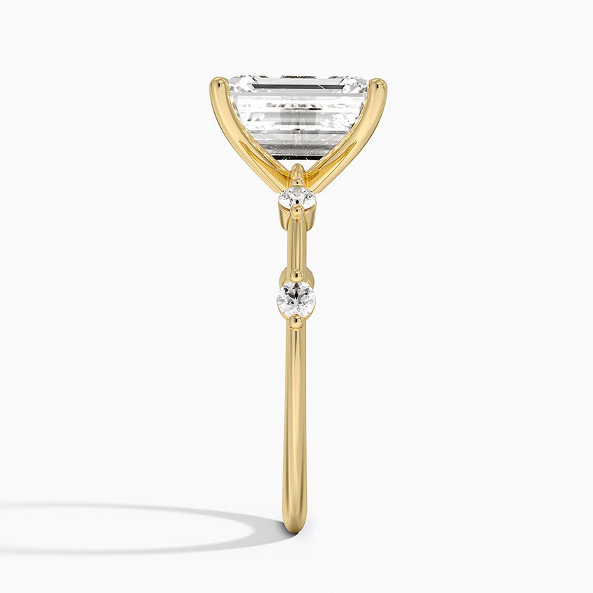Aimee 1.4mm Diamond Ring - Emerald Cut Center Stone