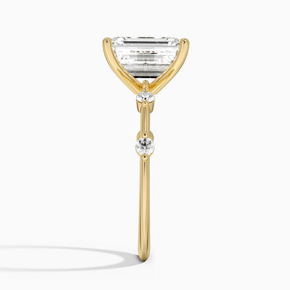 Aimee 1.4mm Diamond Ring - Emerald Cut Center Stone