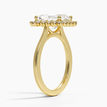 Sunburst Halo Diamond Ring (1/4 ct. tw.) - Radiant Cut Center Stone