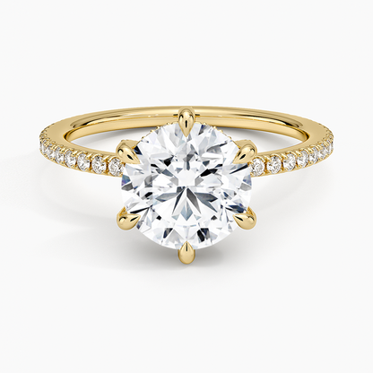Viviana Three-Quarter Coverage Six-Prong Diamond Ring (1/3 ct. tw.) - Round Center Stone