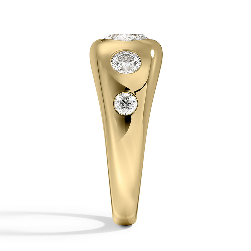 Sloane Flush Set Five Stone Diamond Dome Ring