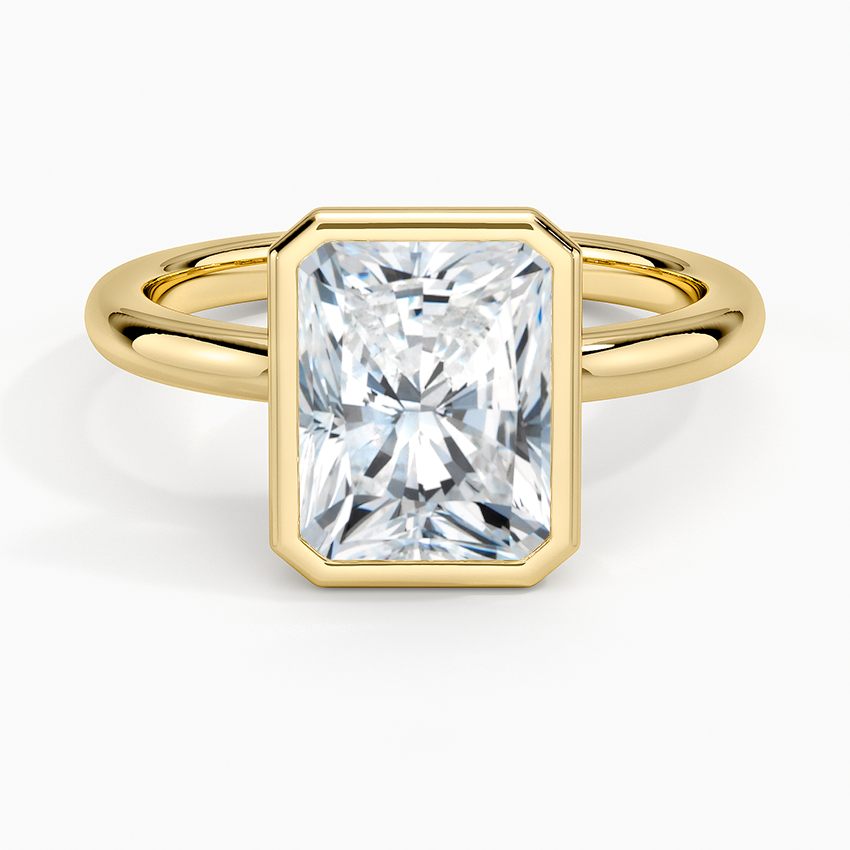 Julietta Bezel Solitaire Ring - Radiant Cut Center Stone