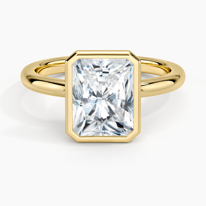 Julietta Bezel Solitaire Ring - Radiant Cut Center Stone