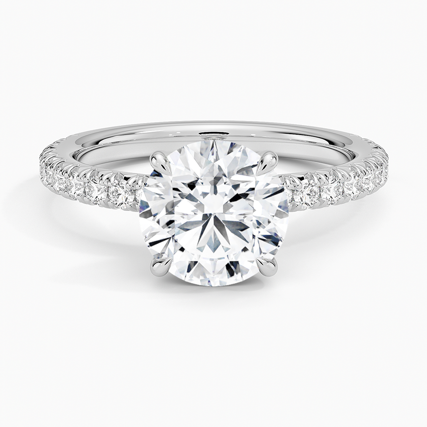 Amelie Three-Quarter Coverage Diamond Ring - Round Center Stone