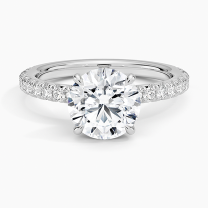 Amelie Three-Quarter Coverage Diamond Ring - Round Center Stone