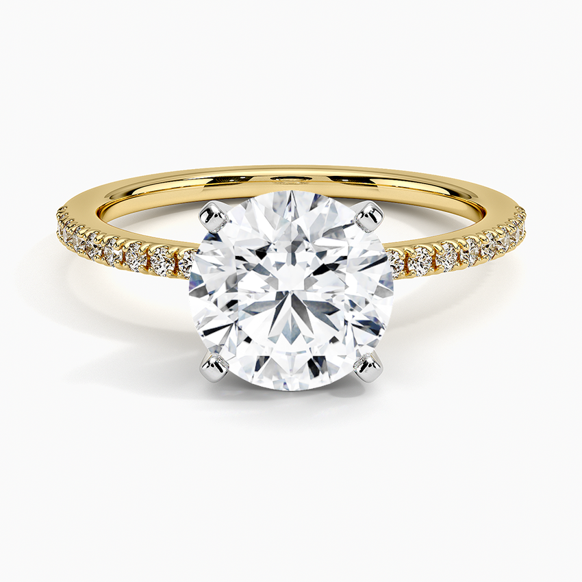 Ballad Half Coverage Diamond Ring (1/8 ct. tw.) - Round Center Stone