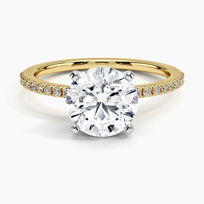 Ballad Half Coverage Diamond Ring (1/8 ct. tw.) - Round Center Stone