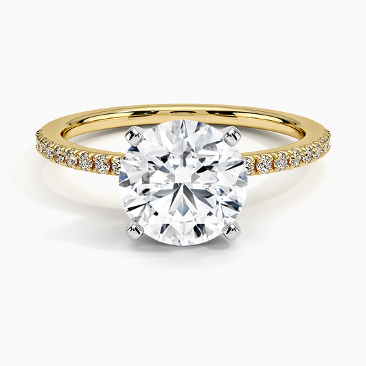 Ballad Half Coverage Diamond Ring (1/8 ct. tw.) - Round Center Stone