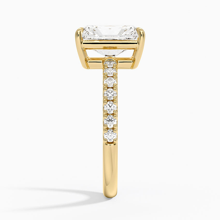 Dara Low-Profile Diamond Ring - Radiant Cut Center Stone