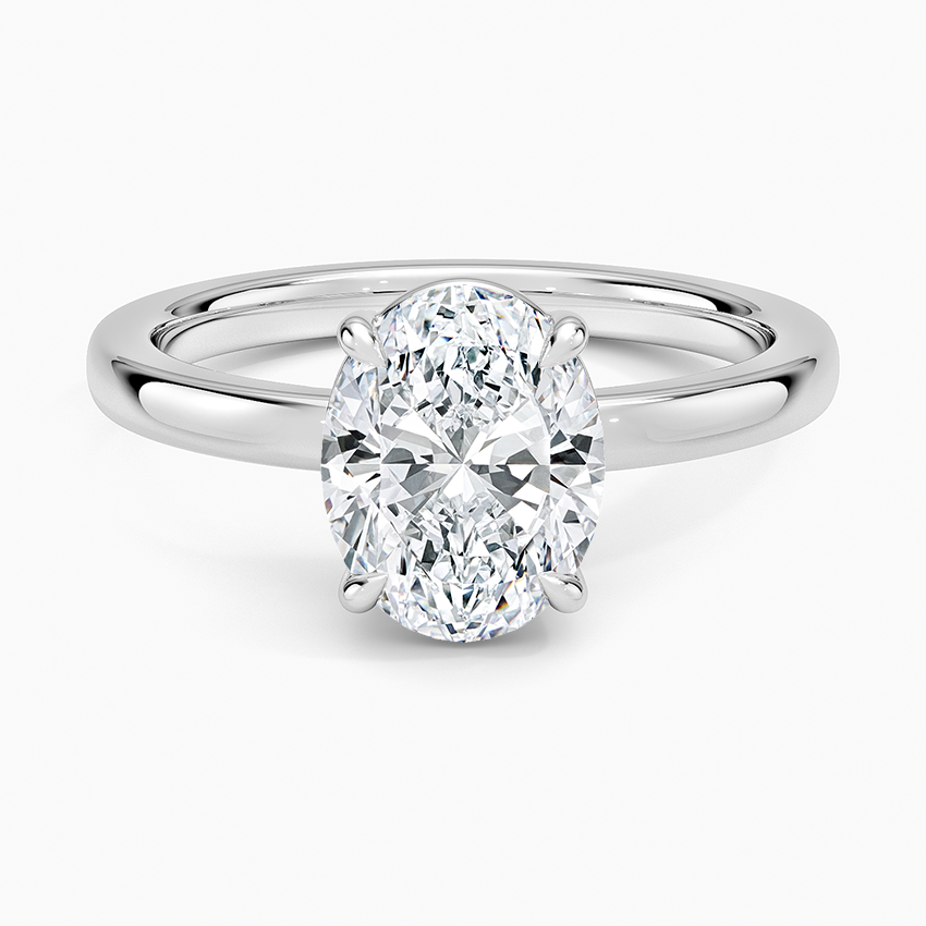 Dara Low-Profile Solitaire Ring - Oval Center Stone