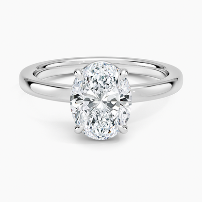 Dara Low-Profile Solitaire Ring - Oval Center Stone