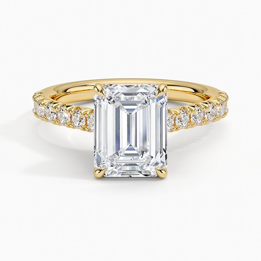 Sienna Half Coverage Hidden Accents Diamond Ring (1/2 ct. tw.) - Emerald Cut Center Stone