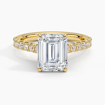 Sienna Half Coverage Hidden Accents Diamond Ring (1/2 ct. tw.) - Emerald Cut Center Stone