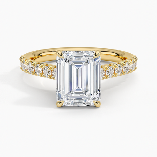Sienna Half Coverage Hidden Accents Diamond Ring (1/2 ct. tw.) - Emerald Cut Center Stone