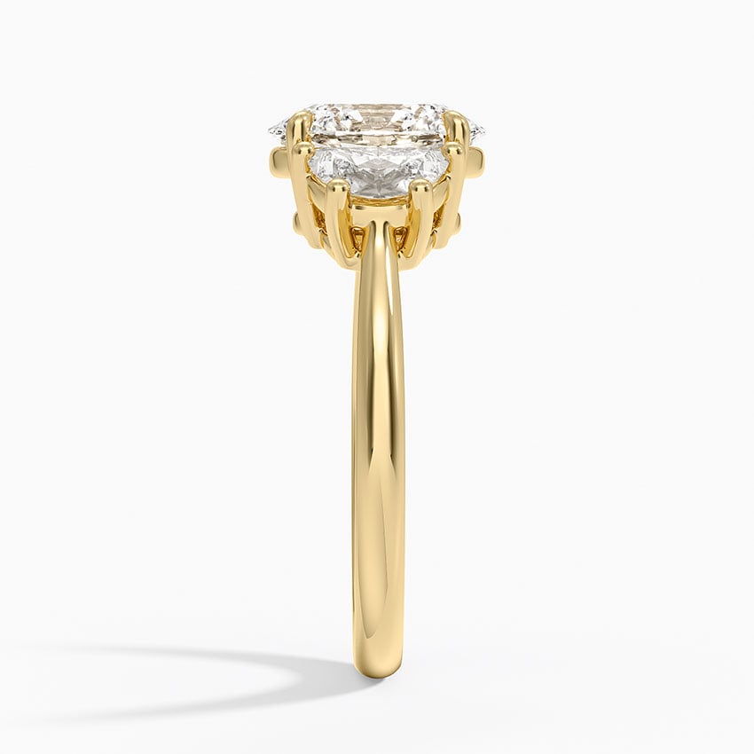 Half Moon Three Stone Diamond Ring (1/2 ct. tw.) - Oval Center Stone