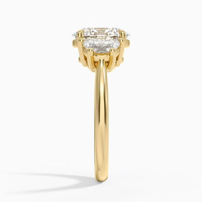 Half Moon Three Stone Diamond Ring (1/2 ct. tw.) - Oval Center Stone