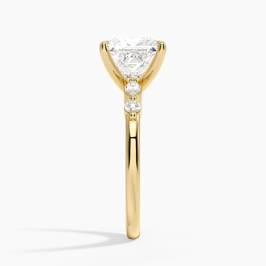 Versailles One-Quarter Coverage Diamond Ring - Princess Cut Center Stone