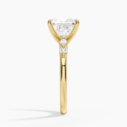 Versailles One-Quarter Coverage Diamond Ring - Princess Cut Center Stone
