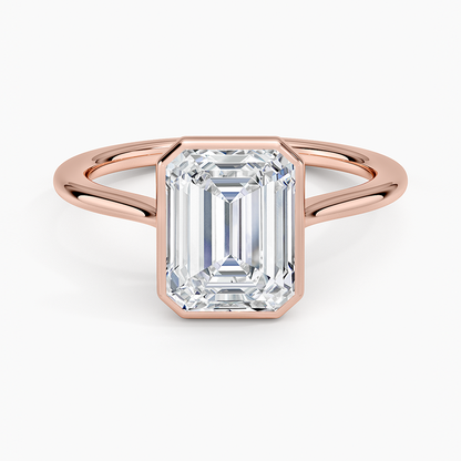 Petite Luna 1.5mm Bezel Ring - Emerald Cut Center Stone