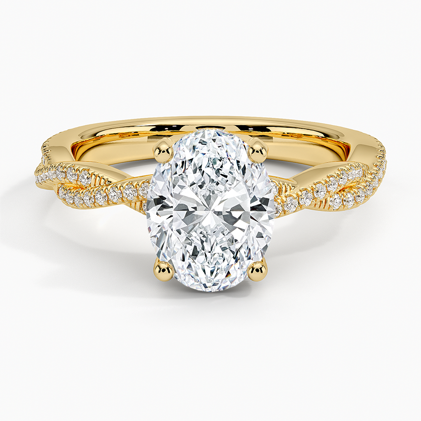 Adorned Luxe Petite Twisted Vine Diamond Ring - Oval Center Stone