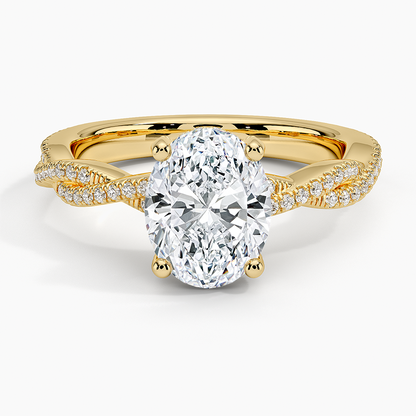 Adorned Luxe Petite Twisted Vine Diamond Ring - Oval Center Stone