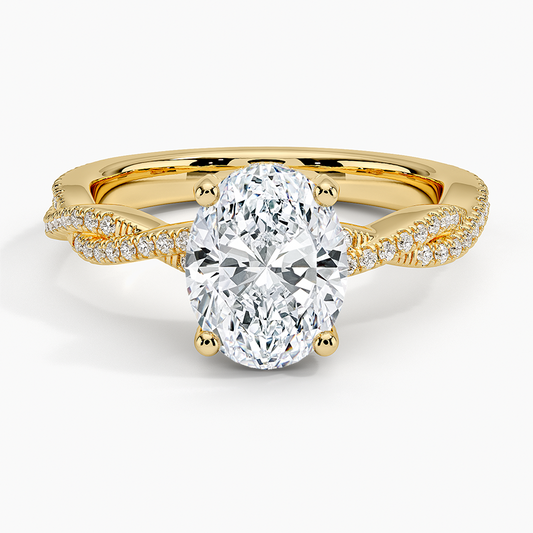 Adorned Luxe Petite Twisted Vine Diamond Ring - Oval Center Stone