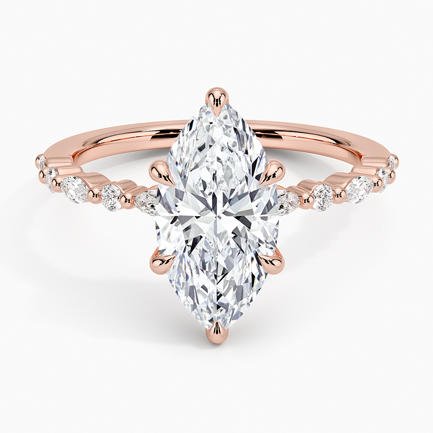 Delicate Versailles Diamond Ring - Marquise Center Stone