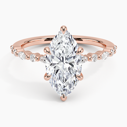 Delicate Versailles Diamond Ring - Marquise Center Stone