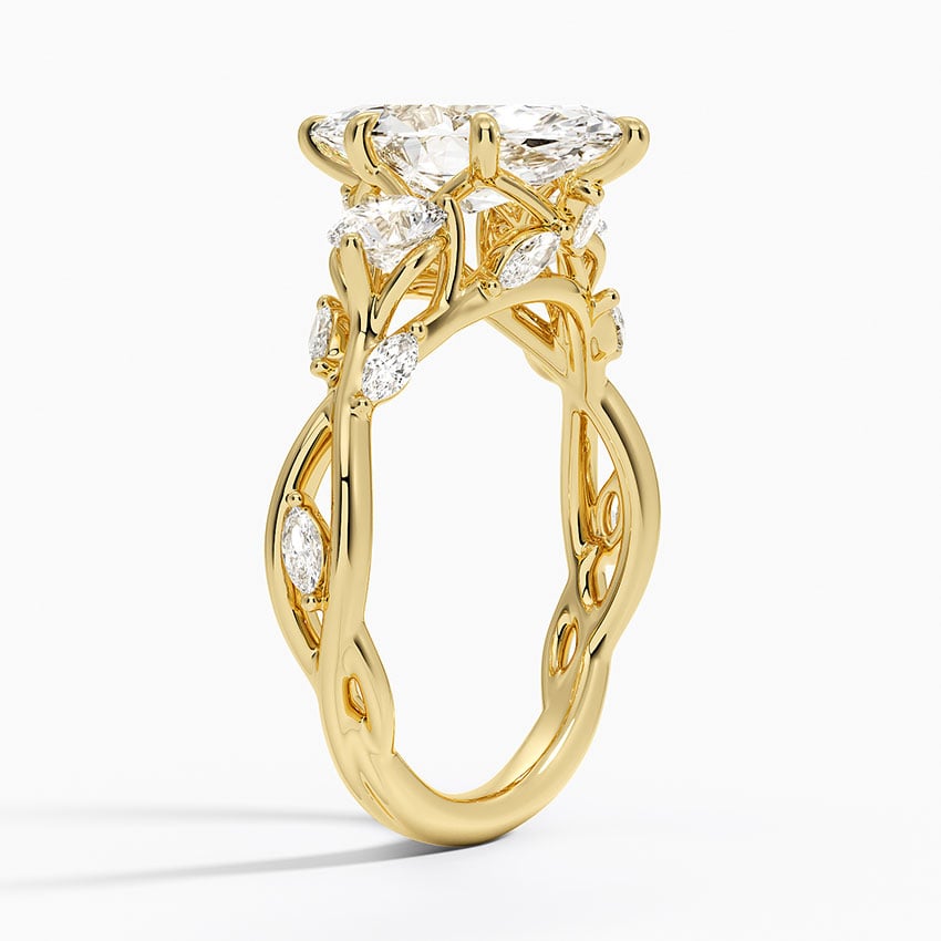 Secret Garden Three Stone Diamond Ring (3/4 ct. tw.) - Marquise Center Stone