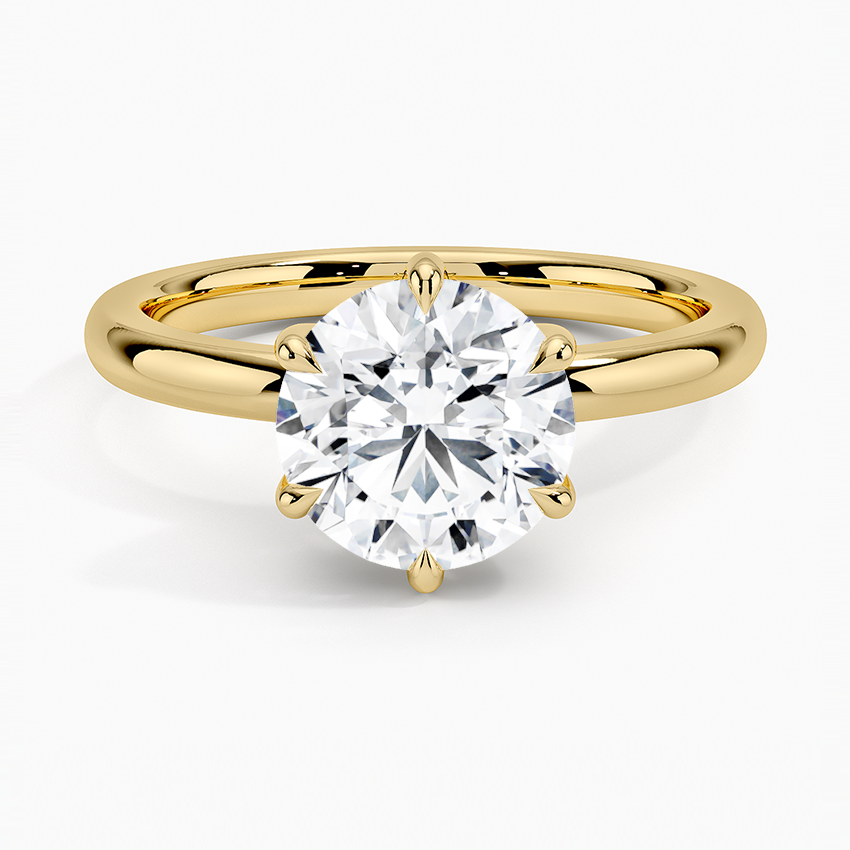 Fairmined 2mm Six-Prong Solitaire Ring - Round Center Stone