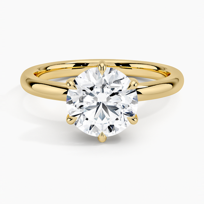 Fairmined 2mm Six-Prong Solitaire Ring - Round Center Stone