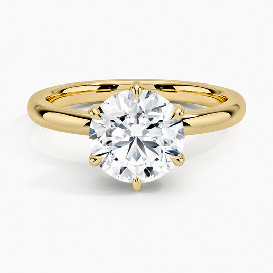 Fairmined 2mm Six-Prong Solitaire Ring - Round Center Stone