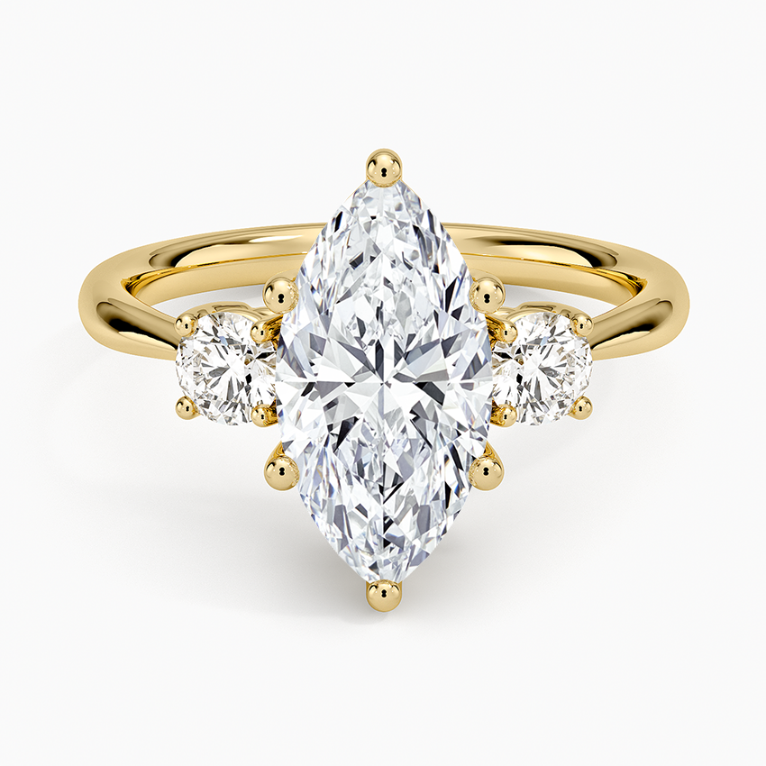 Selene Three Stone Diamond Ring (1/3 ct. tw.) - Marquise Center Stone