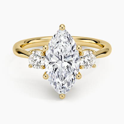 Selene Three Stone Diamond Ring (1/3 ct. tw.) - Marquise Center Stone