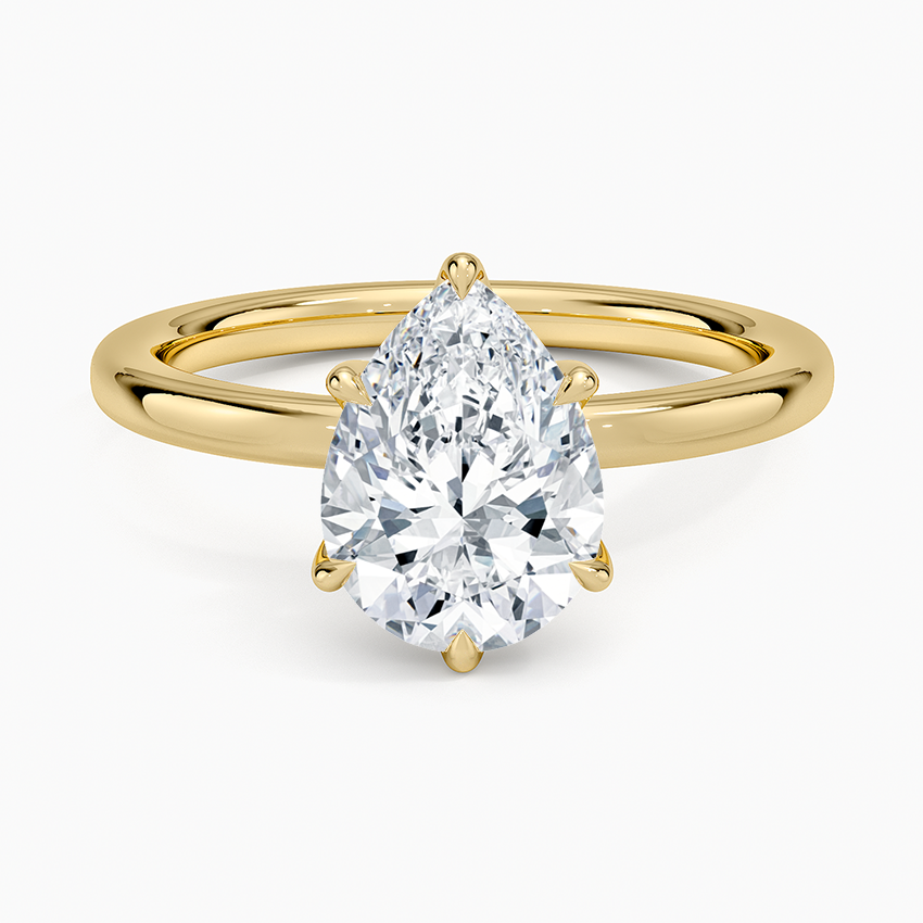 2mm Petite Elodie Perfect Fit Solitaire Ring - Pear Cut Center Stone