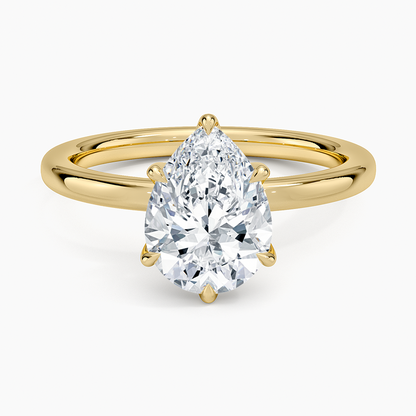 2mm Petite Elodie Perfect Fit Solitaire Ring - Pear Cut Center Stone