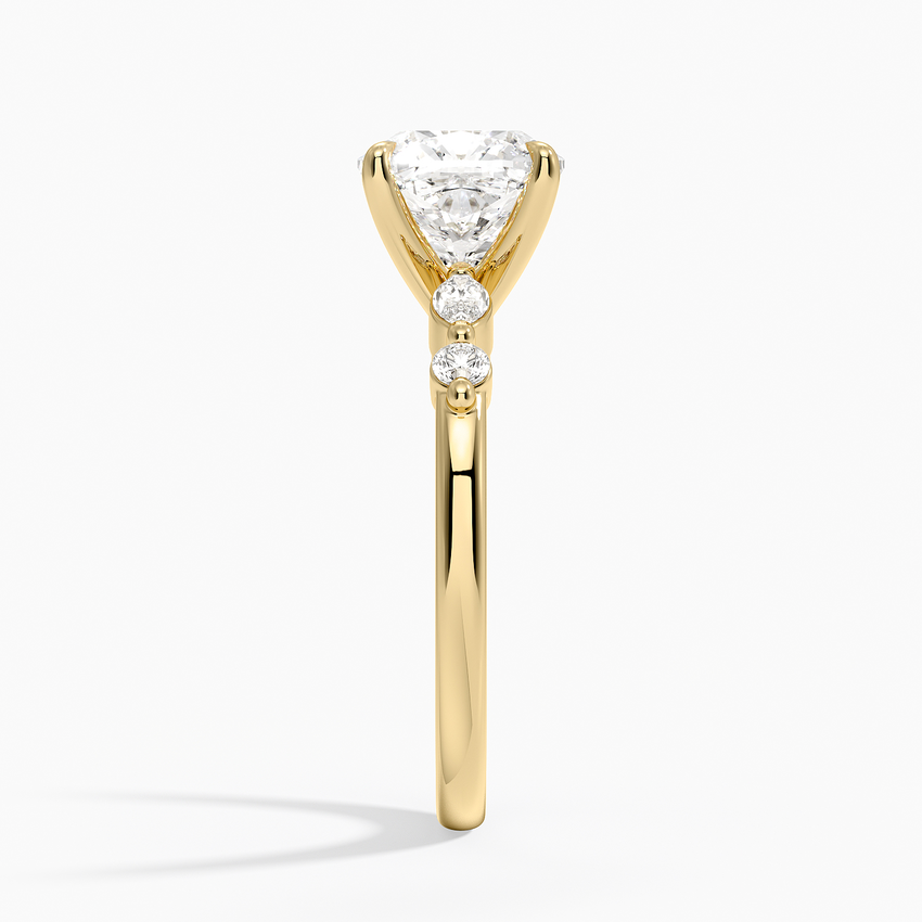 Versailles One-Quarter Coverage Diamond Ring - Cushion Cut Center Stone