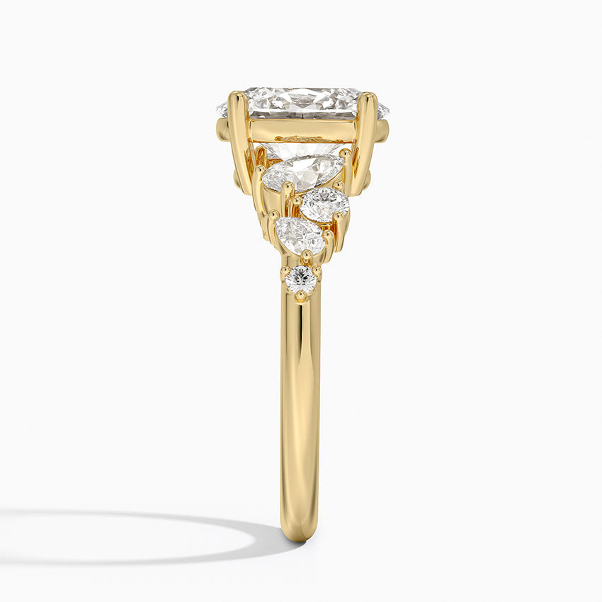 Olivetta Tapered Diamond Ring (1/2 ct. tw.) - Oval Cut Center Stone