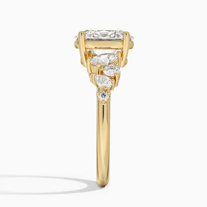 Olivetta Tapered Diamond Ring (1/2 ct. tw.) - Oval Cut Center Stone