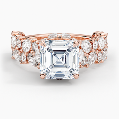 Olivetta Double Row Diamond Ring (2 1/2 ct. tw.) - Asscher Cut Center Stone