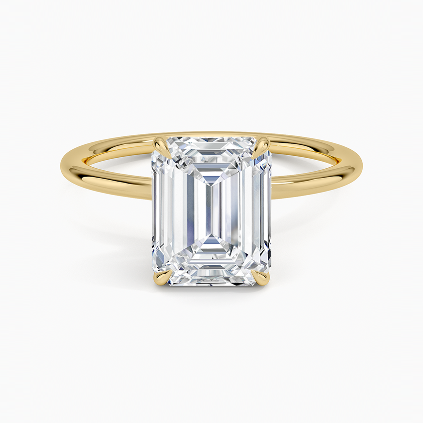 Entwined Solitaire Ring - Emerald Cut Center Stone