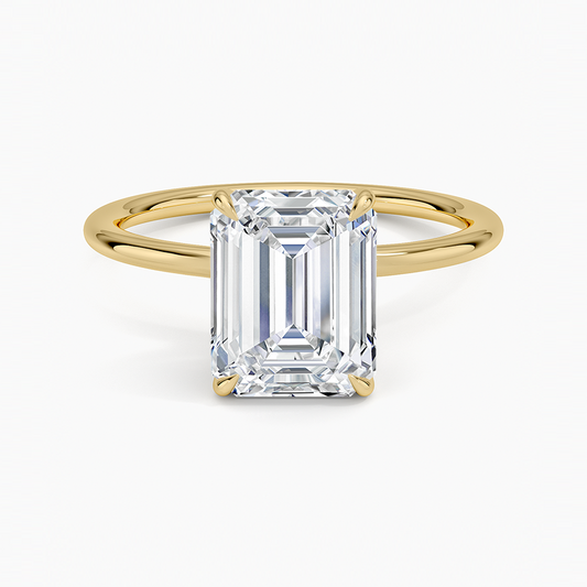 Entwined Solitaire Ring - Emerald Cut Center Stone