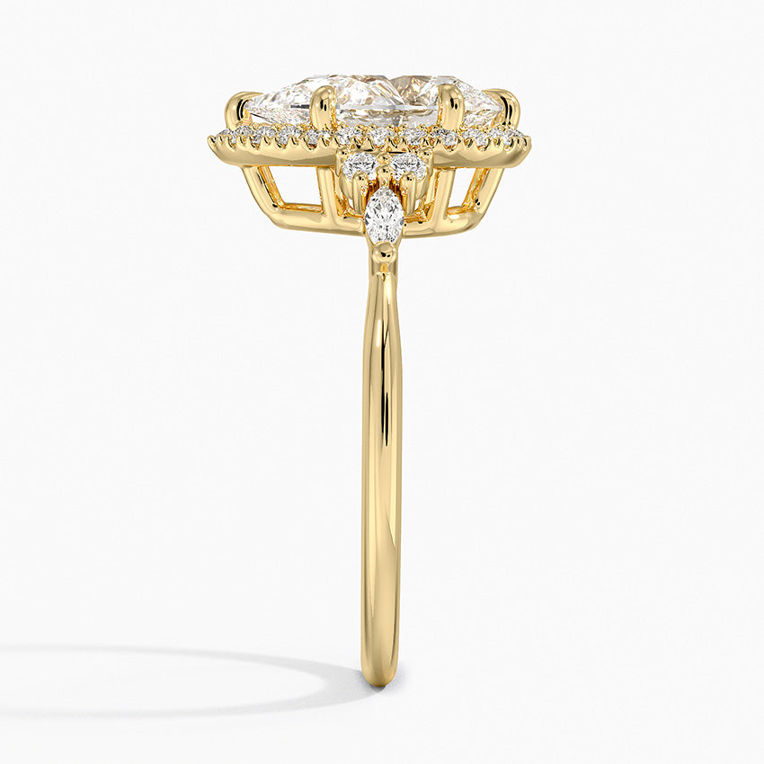 Nadia Halo Diamond Ring (1/4 ct. tw.) - Pear Cut Center Stone