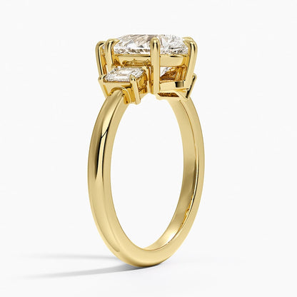 Petite Rhiannon Three Stone Diamond Ring (1/4 ct. tw.) - Pear Cut Center Stone