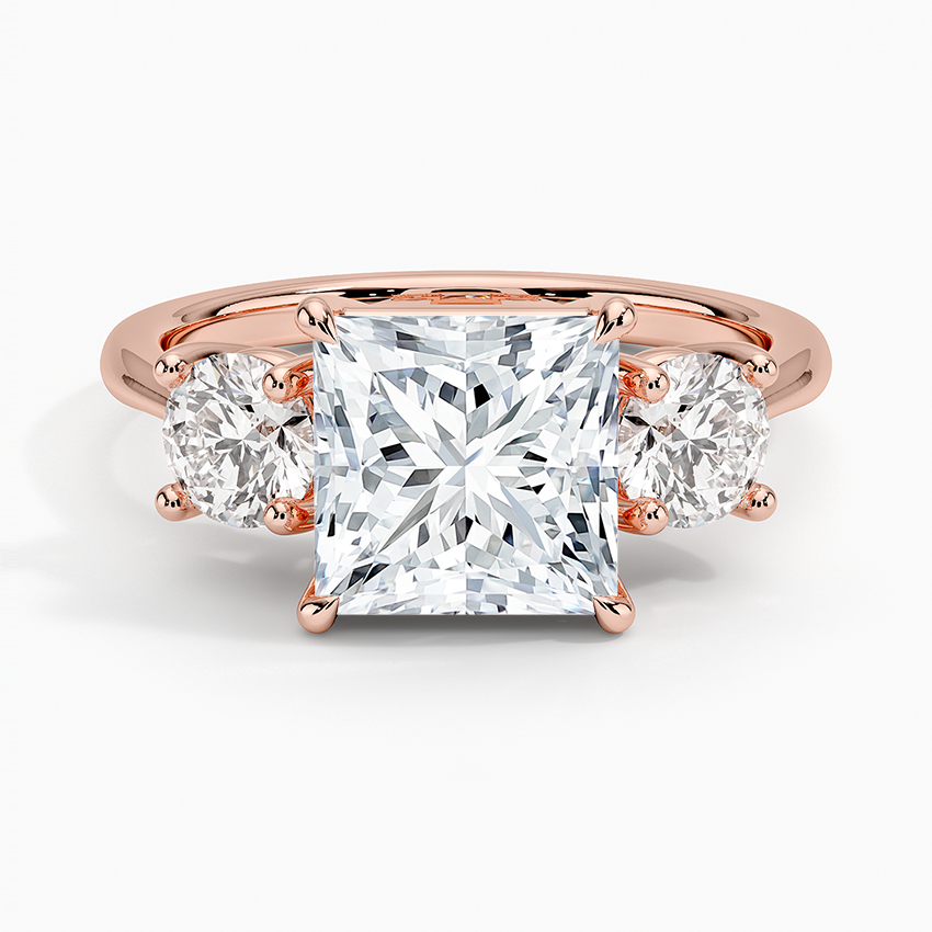Luxe Selene Three Stone Diamond Ring (2/3 ct. tw.) - Princess Cut Center Stone