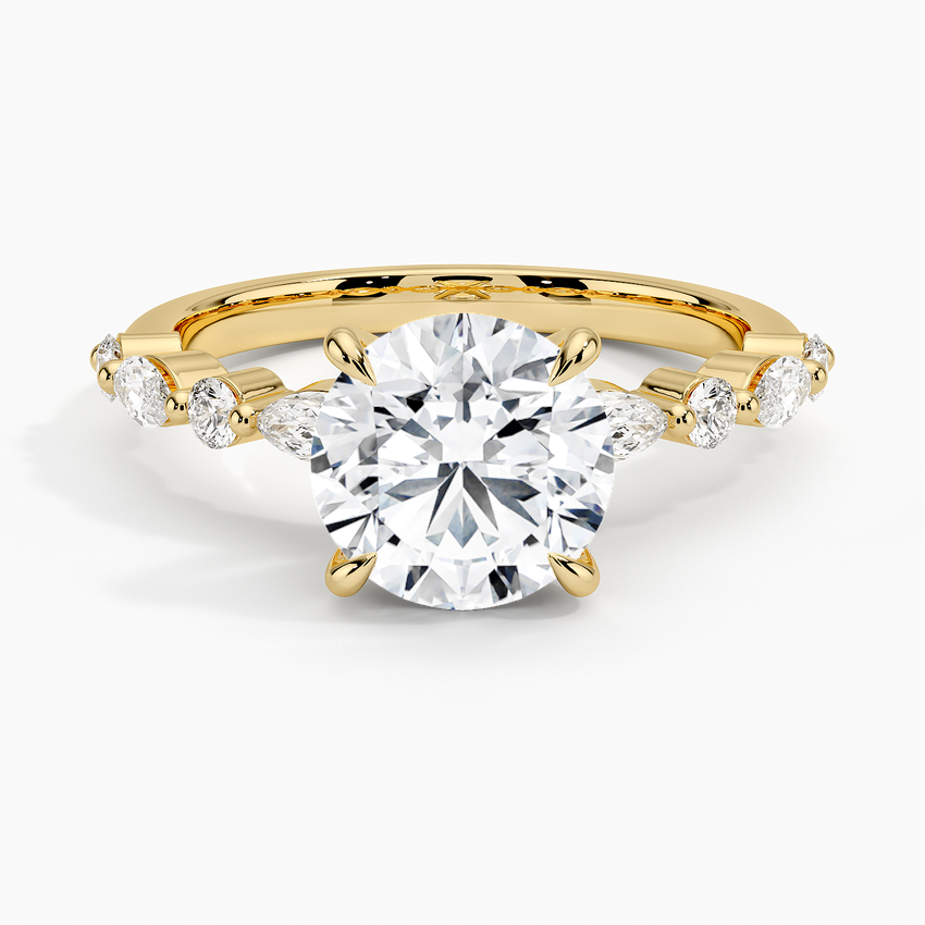 Versailles Half Coverage Diamond Ring (1/3 ct. tw.) - Round Center Stone
